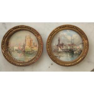 Oil Paintings On Panels Signed Maurice Lévis