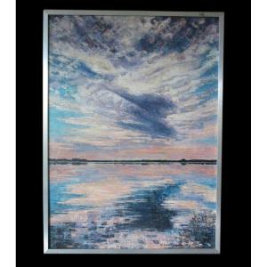 Marine Painting Oil On Canvas "shades Of September"