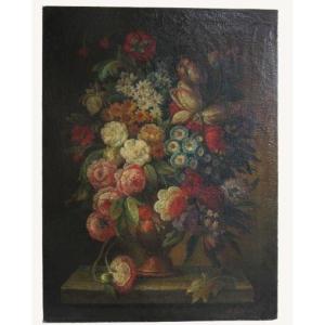 Painting “still Life” Oil On Canvas Sig. M.calzolari