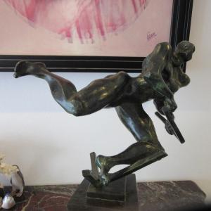 Bronze Sculpture "cubist Figure" By Igor Ustinov