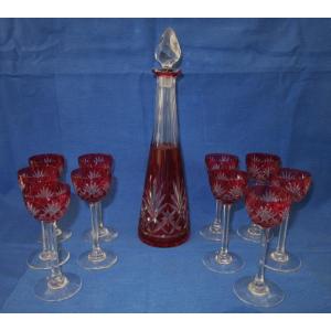 Saint Louis Crystal Liqueur Set, 20th Century