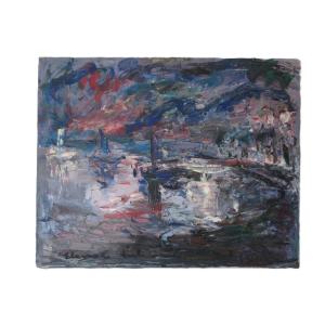 Oil Painting On Canvas Signed Elmer Vagh Weinmann, 20th Century