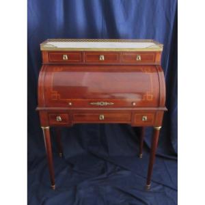 Louis XVI Style Cylinder Desk In Marquetry Ep.19th