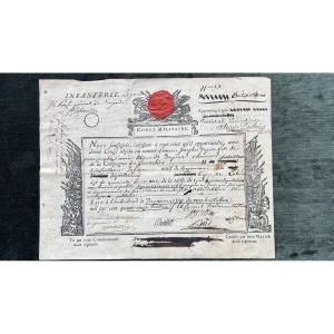 Military Letter Of  Dismissal , Consulate 1793 , Light Infantry
