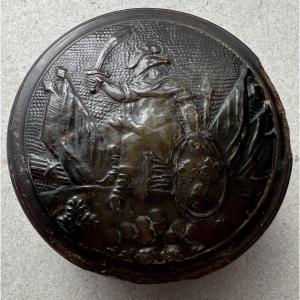 Pressed Horn Snuff Box Royaliste And Napoleon In Secret Inside