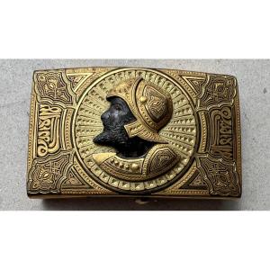 Toledo Gold Damascened Iron Belt Buckle