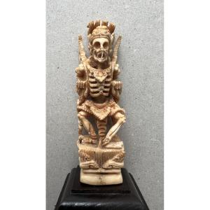 Small Indonesian Demon Statue In Bone