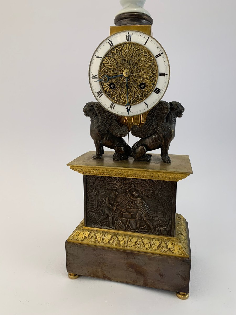 OROLOGIO DA TAVOLO A PENDOLO NAPOLEONE PRIMA META' DEL XIX SECOLO-photo-1