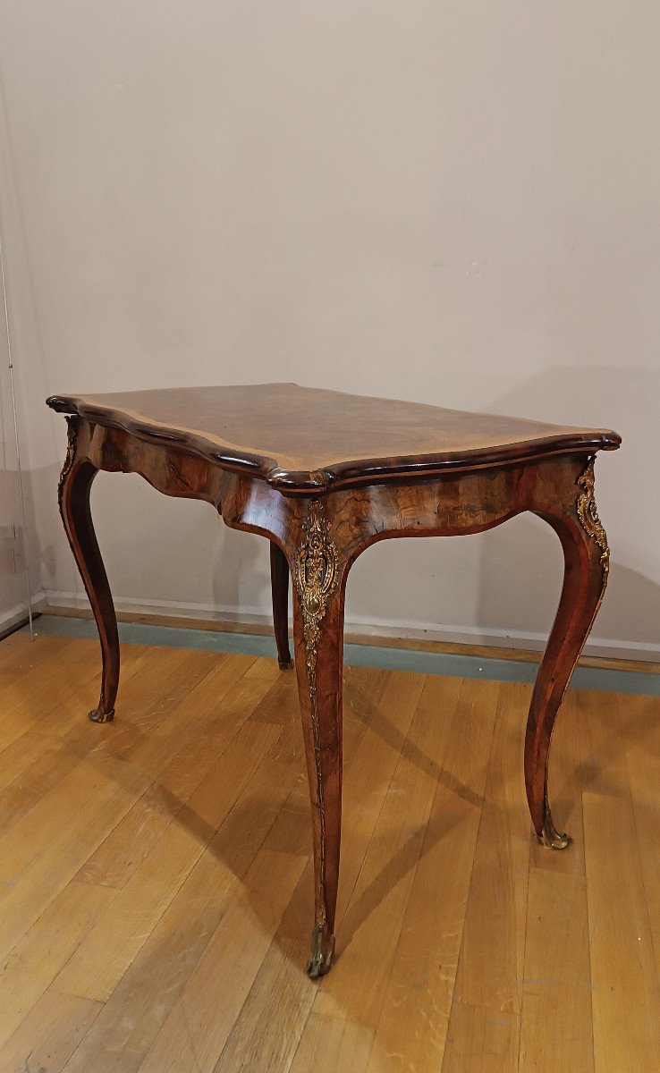 TAVOLINO DA GIOCO IN RADICA DI NOCE PRIMI XIX SECOLO-photo-2