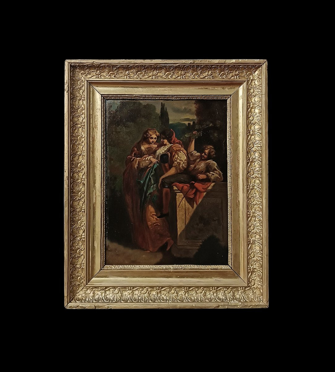PICCOLO QUADRO CON SCENA DI GENERE FINE DEL XVIII SECOLO-photo-2