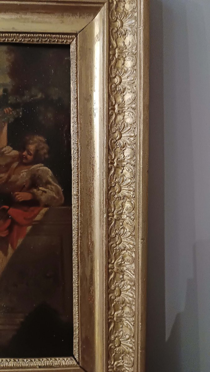 PICCOLO QUADRO CON SCENA DI GENERE FINE DEL XVIII SECOLO-photo-5