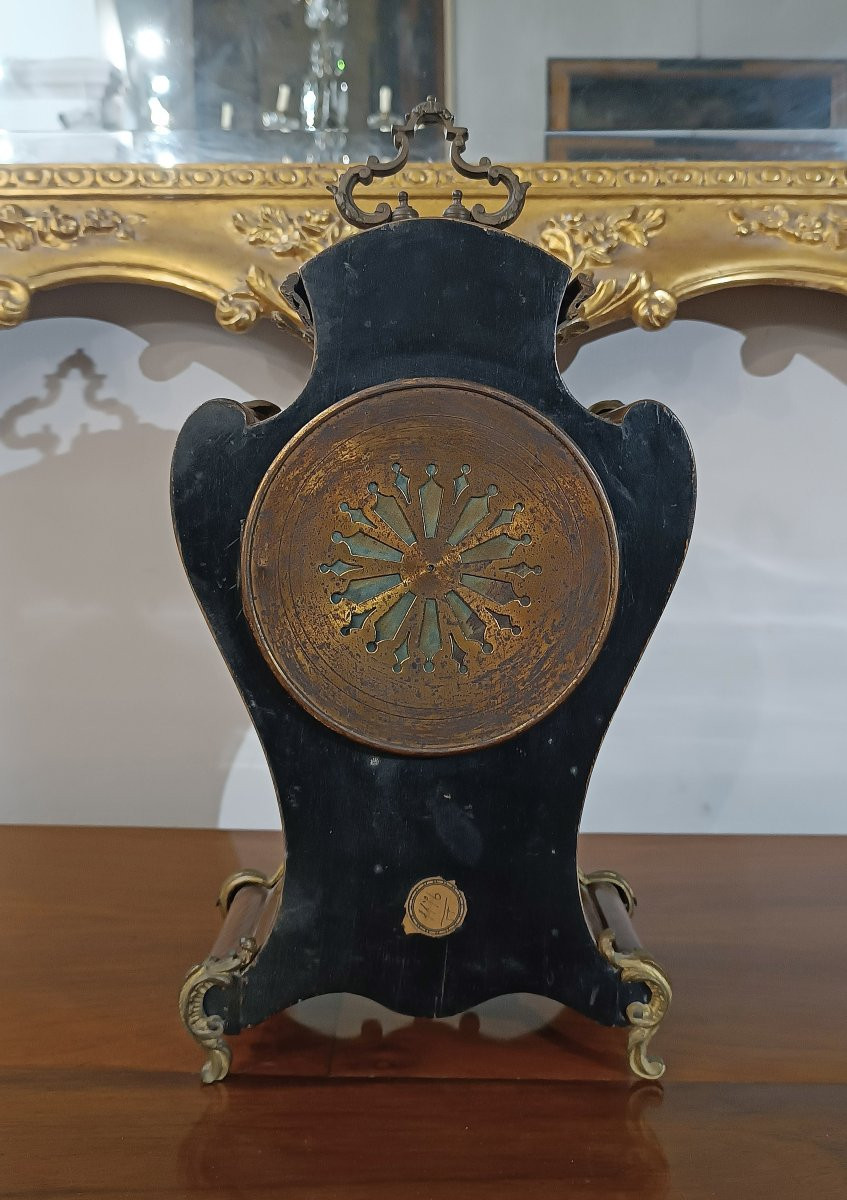 OROLOGIO INTARSIATO CON BRONZI PRIMI DEL XIX SECOLO-photo-1