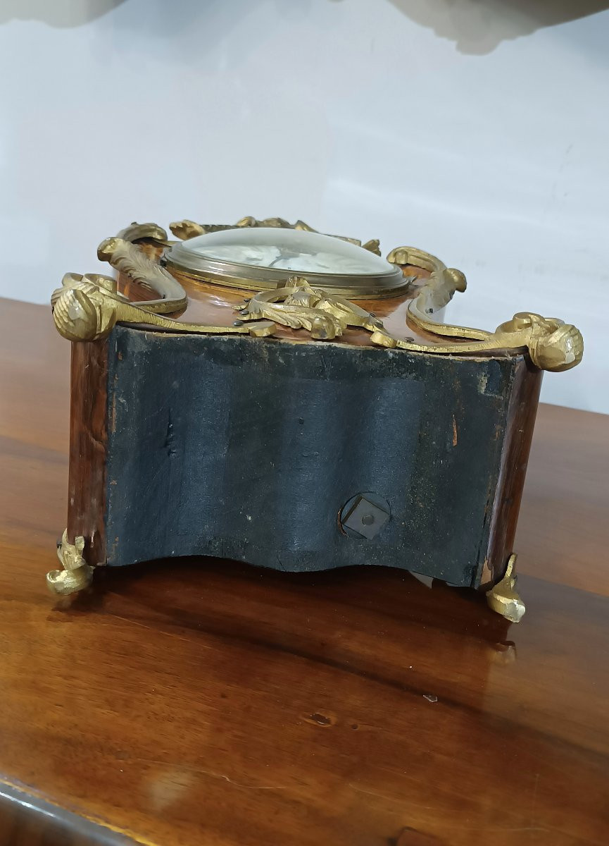 OROLOGIO INTARSIATO CON BRONZI PRIMI DEL XIX SECOLO-photo-4