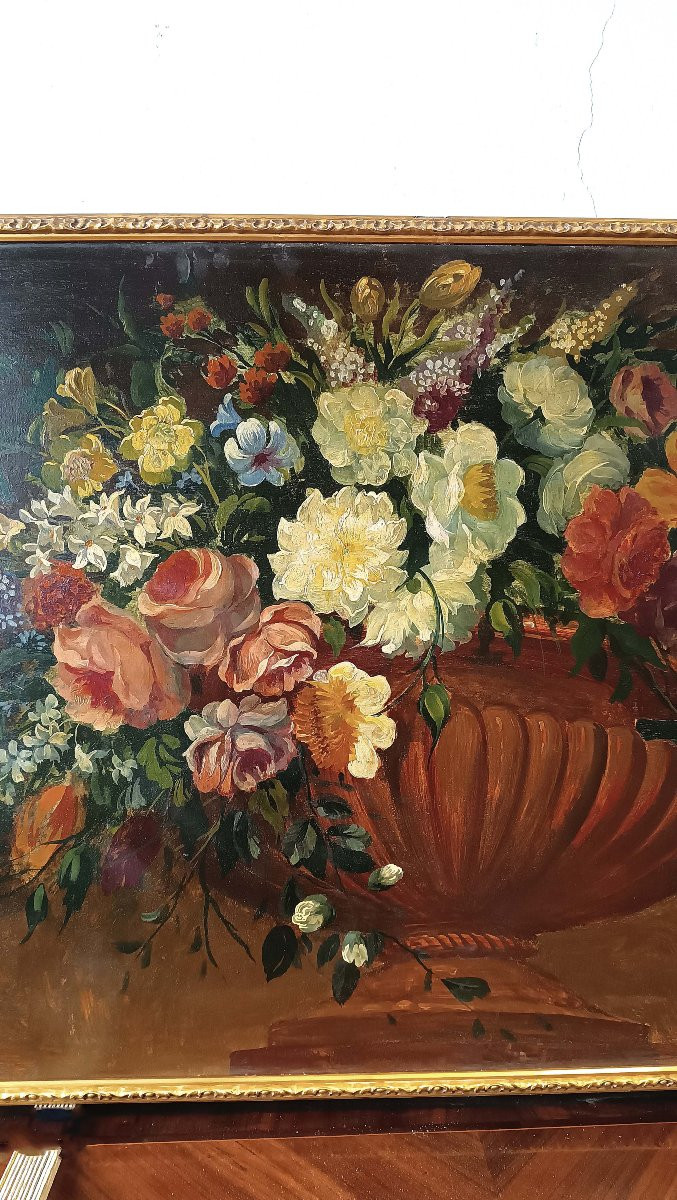 COPPIA DI DIPINTI CON FIORI PRIMI XIX SECOLO-photo-3