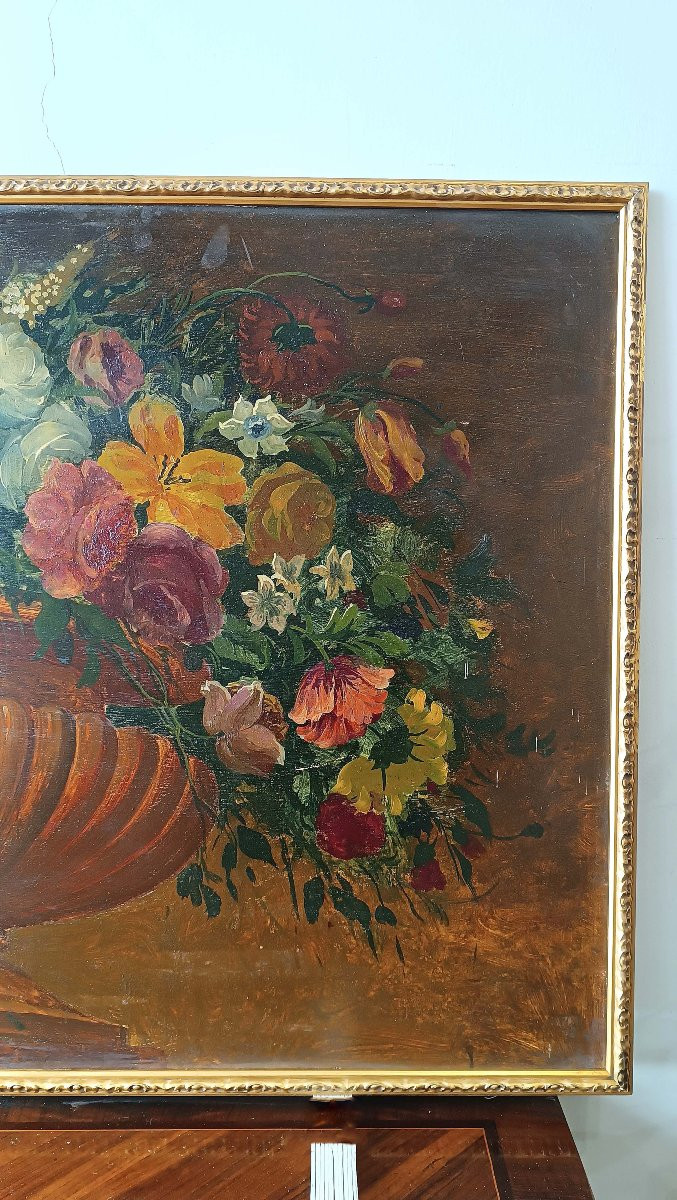 COPPIA DI DIPINTI CON FIORI PRIMI XIX SECOLO-photo-4