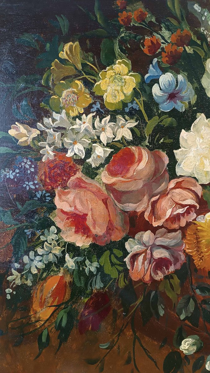 COPPIA DI DIPINTI CON FIORI PRIMI XIX SECOLO-photo-1