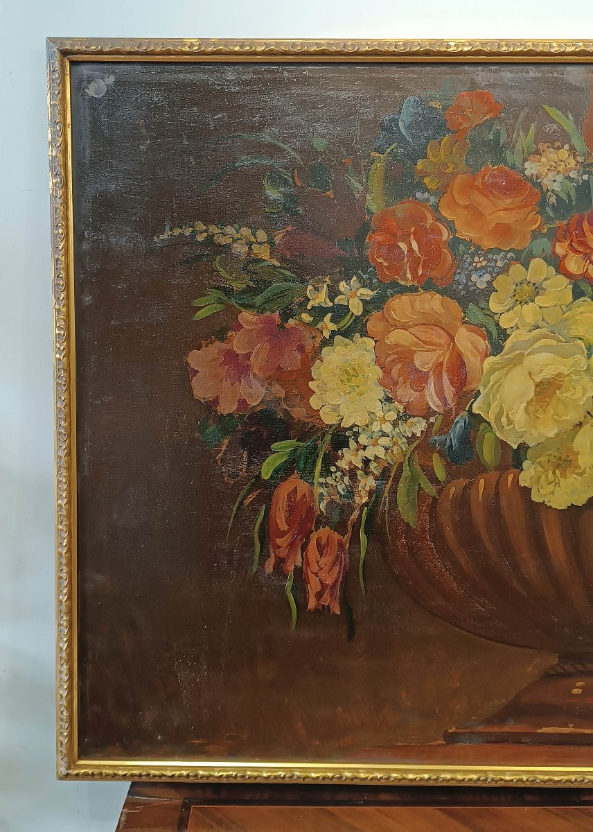 COPPIA DI DIPINTI CON FIORI PRIMI XIX SECOLO-photo-2