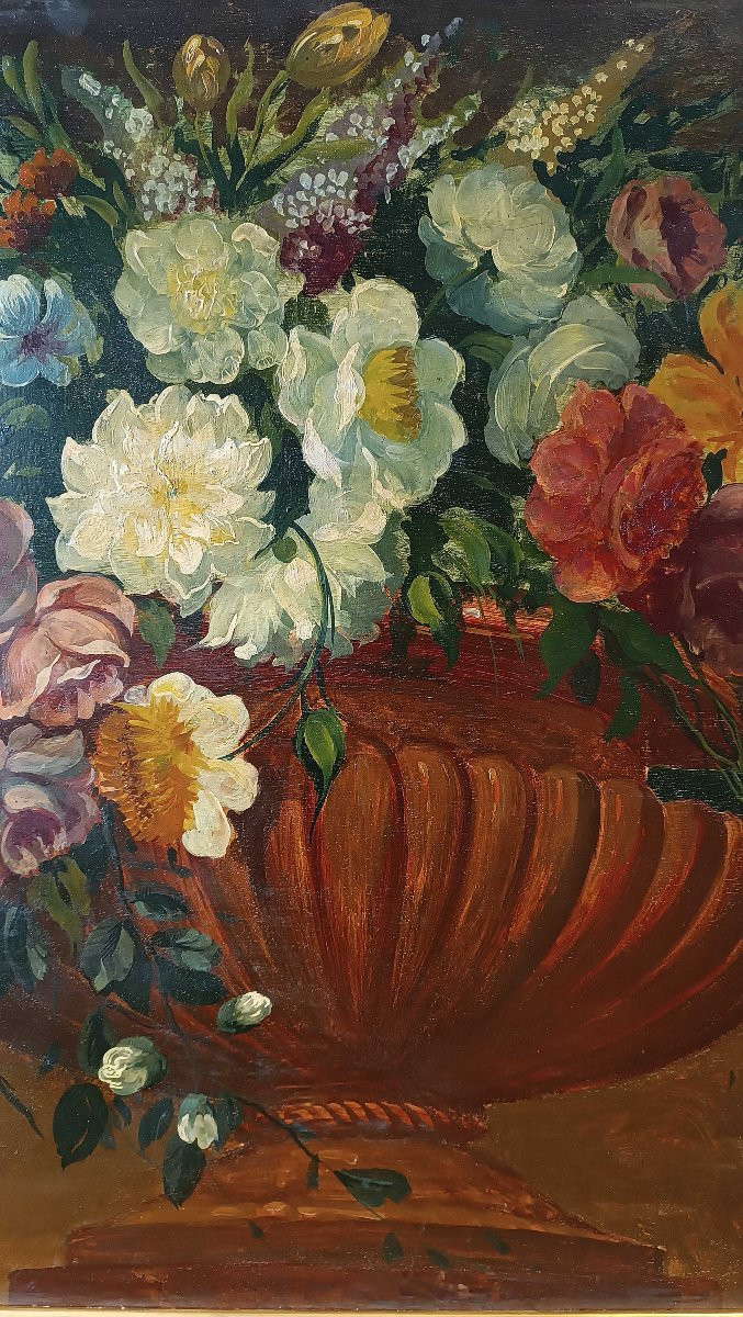 COPPIA DI DIPINTI CON FIORI PRIMI XIX SECOLO-photo-7