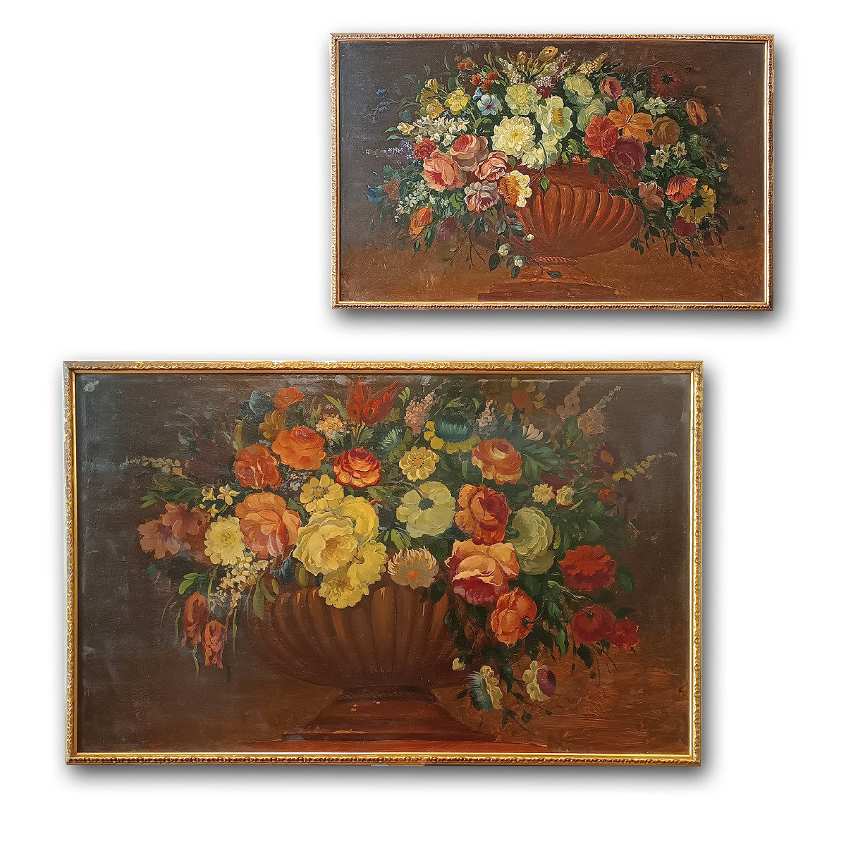 COPPIA DI DIPINTI CON FIORI PRIMI XIX SECOLO