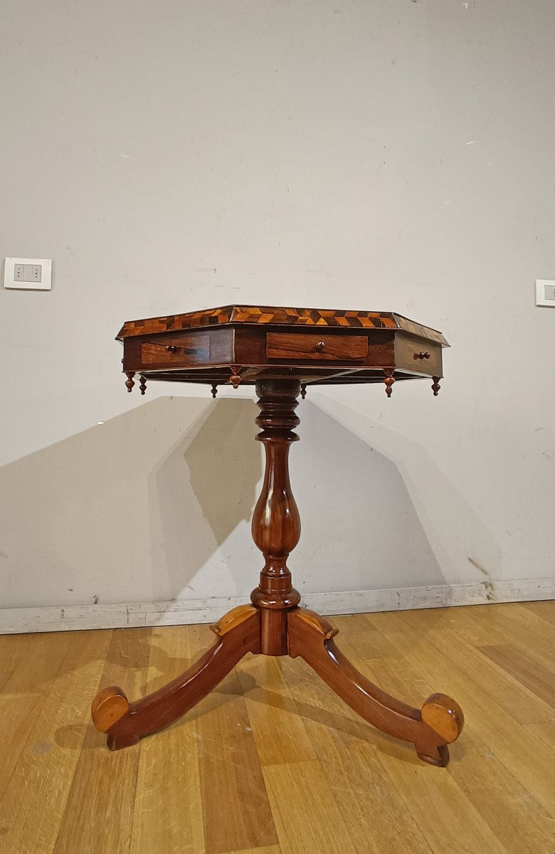 TAVOLINO CARLO X CON PIANO INTARSIATO PRIMO XIX SECOLO-photo-2