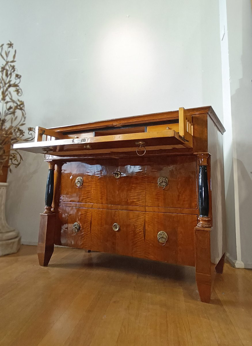 CASSETTONE CON SCRITTOIO A CALATOIA IMPERO FINE XVIII-INIZI XIX SECOLO-photo-5