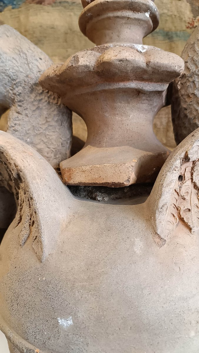 COPPIA DI VASI IN TERRACOTTA NEOCLASSICI FINE DEL XVIII SECOLO-photo-4