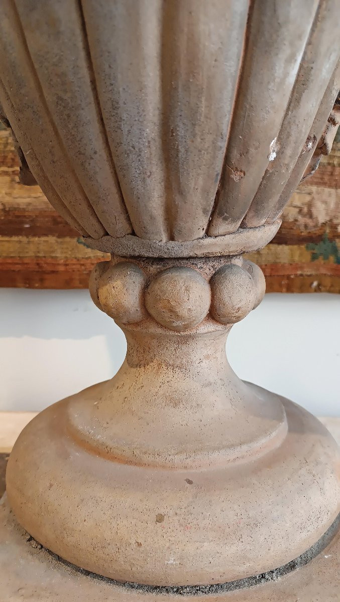COPPIA DI VASI IN TERRACOTTA NEOCLASSICI FINE DEL XVIII SECOLO-photo-5