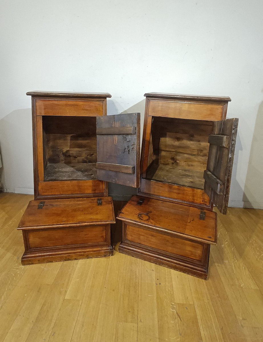 COPPIA DI INGINOCCHIATOI IN NOCE LUIGI XIV FINE XVII SECOLO -photo-2