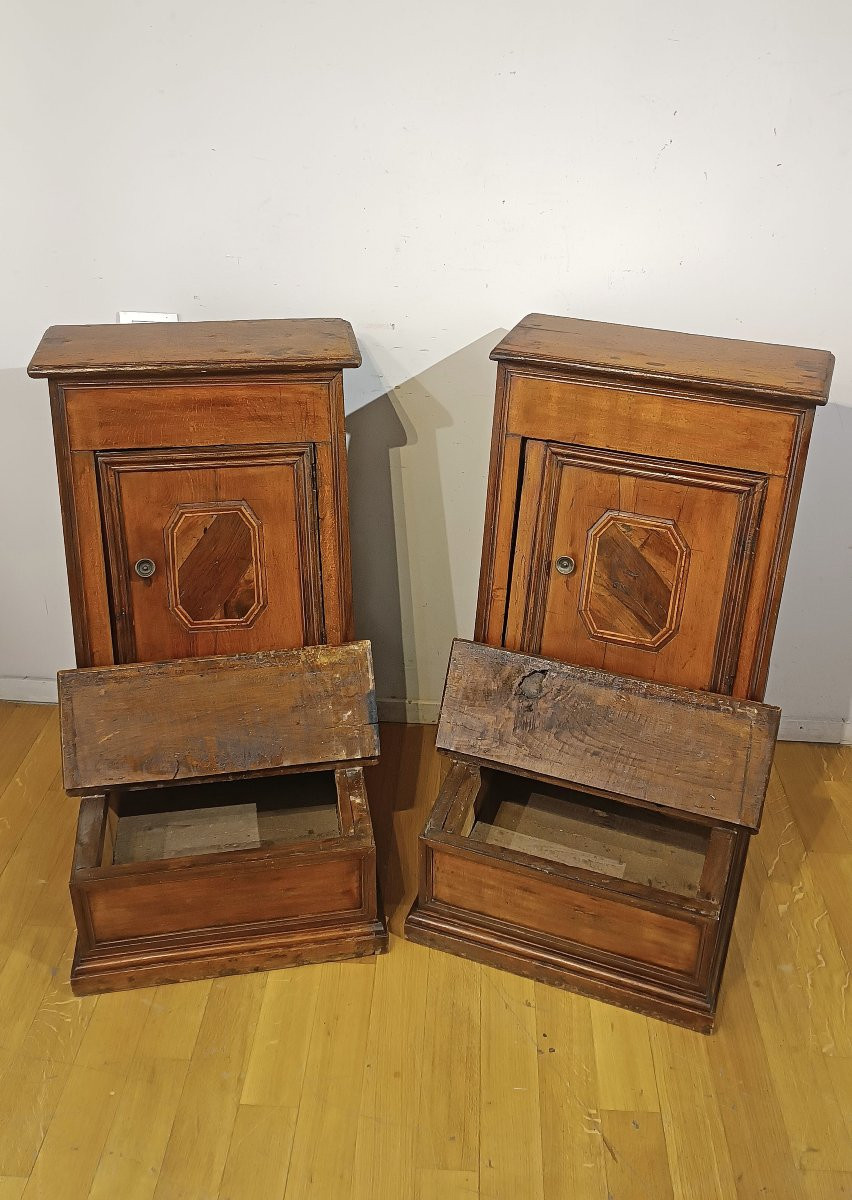 COPPIA DI INGINOCCHIATOI IN NOCE LUIGI XIV FINE XVII SECOLO -photo-3