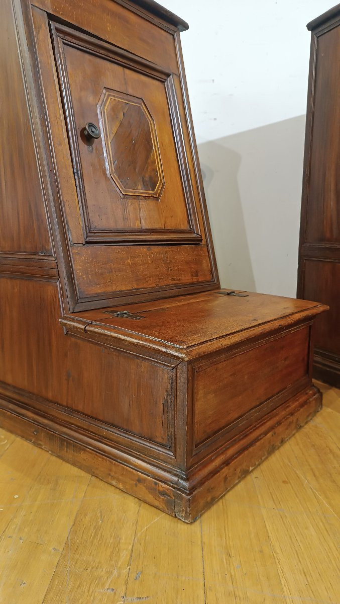 COPPIA DI INGINOCCHIATOI IN NOCE LUIGI XIV FINE XVII SECOLO -photo-5