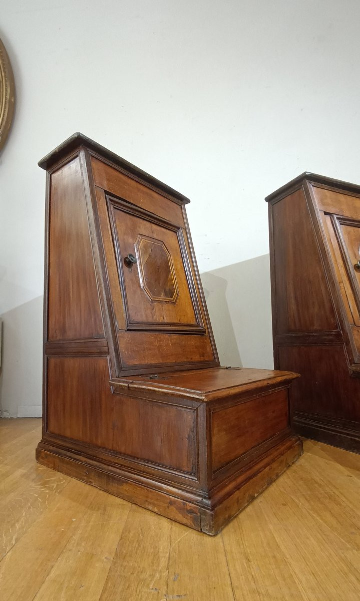 COPPIA DI INGINOCCHIATOI IN NOCE LUIGI XIV FINE XVII SECOLO -photo-8