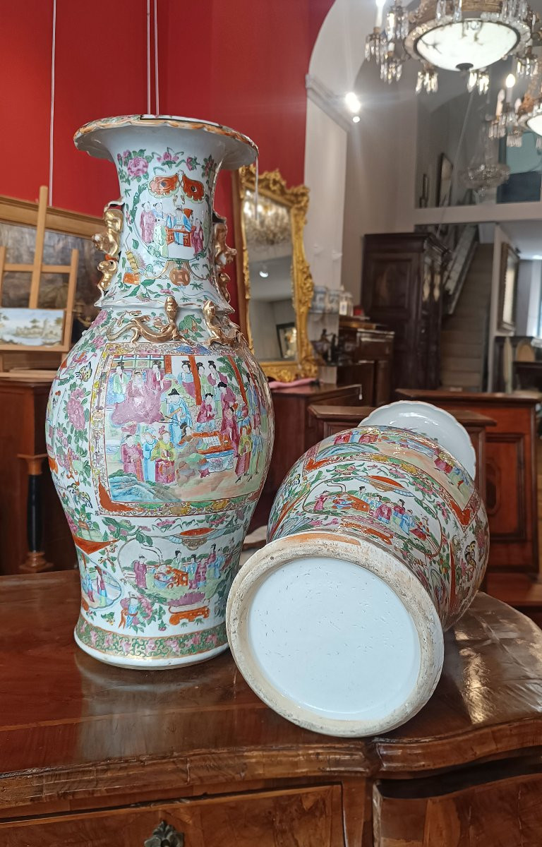 COPPIA DI GRANDI VASI CANTON CINA FINE XIX-INIZI XX SECOLO -photo-5