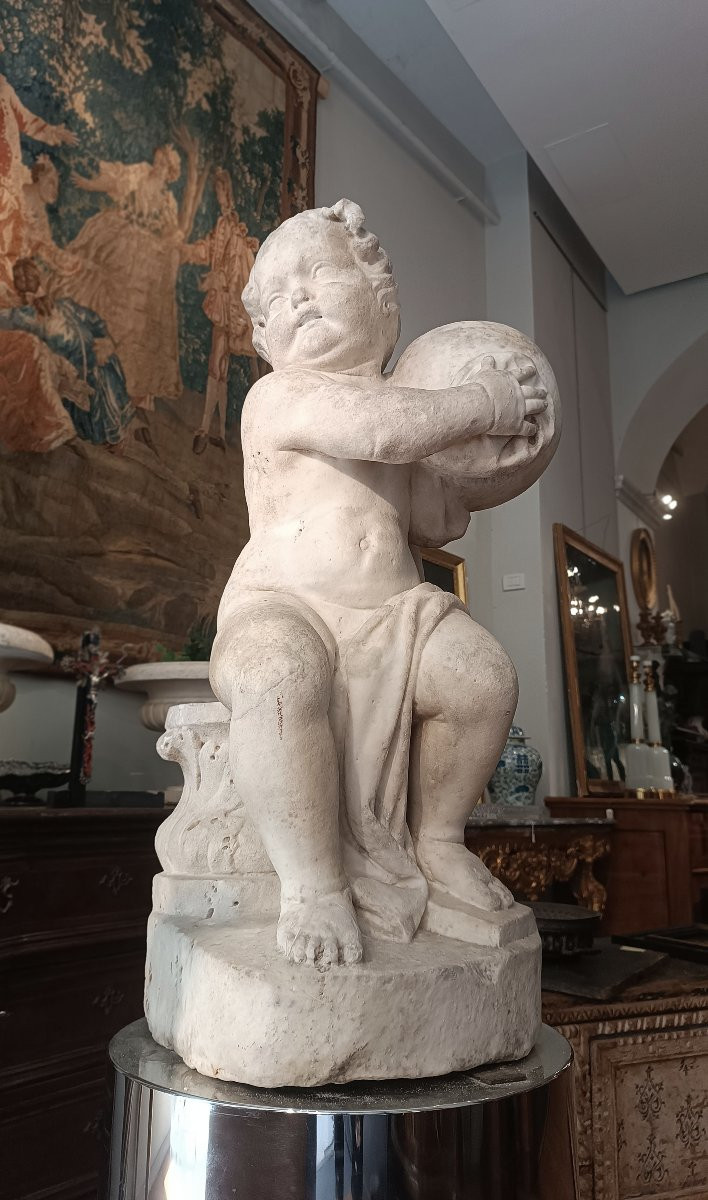 SCULTURA MARMOREA ERCOLE BAMBINO XVI SECOLO-photo-2