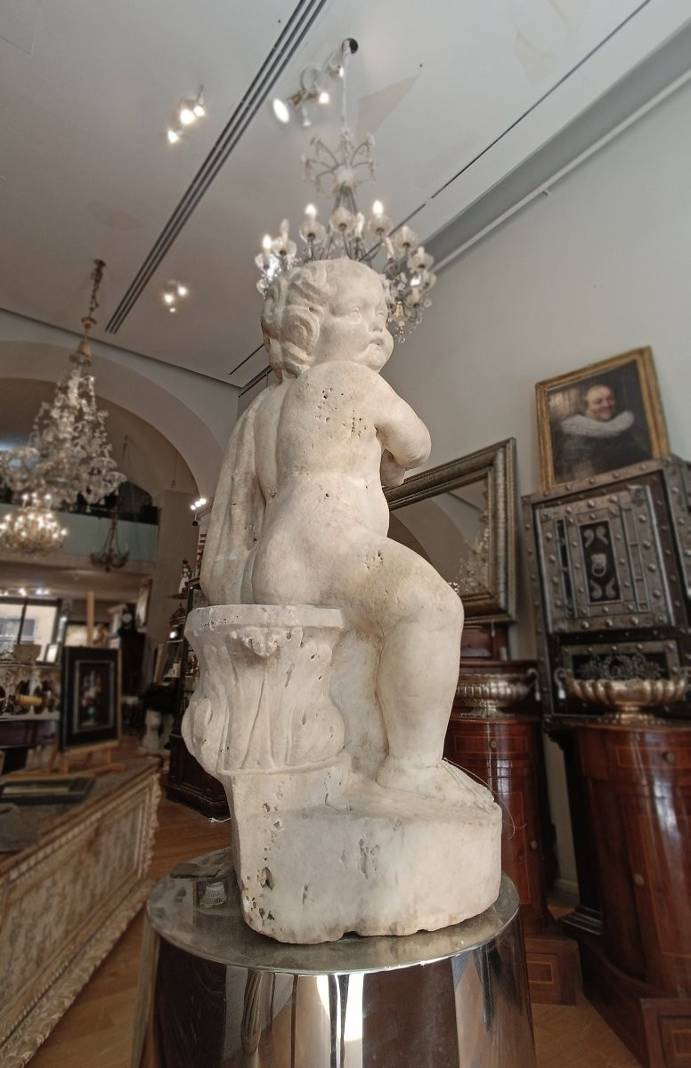SCULTURA MARMOREA ERCOLE BAMBINO XVI SECOLO-photo-4