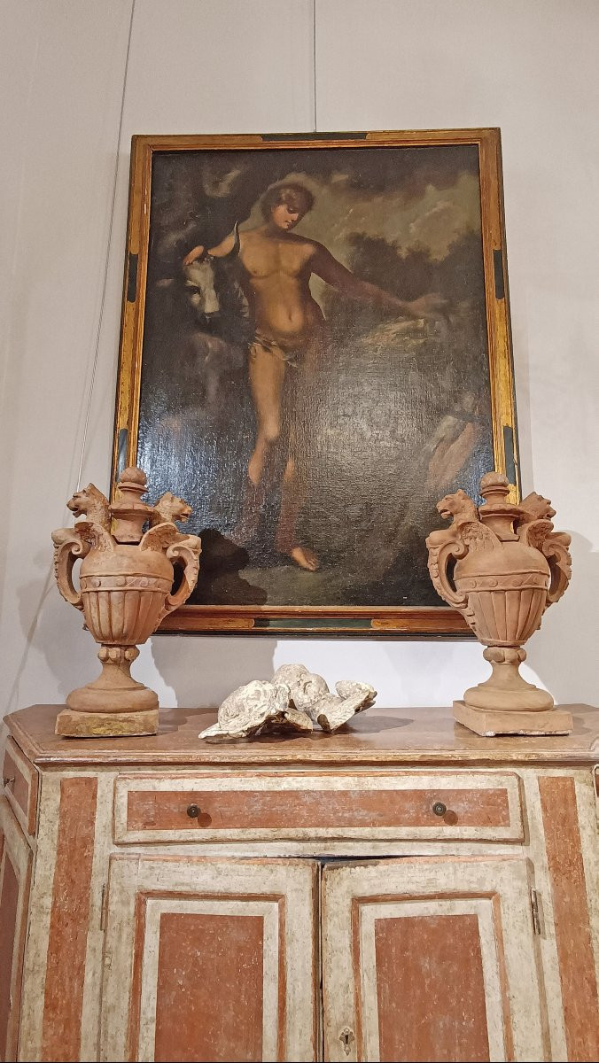COPPIA DI VASI IN TERRACOTTA NEOCLASSICI FINE DEL XVIII SECOLO-photo-5