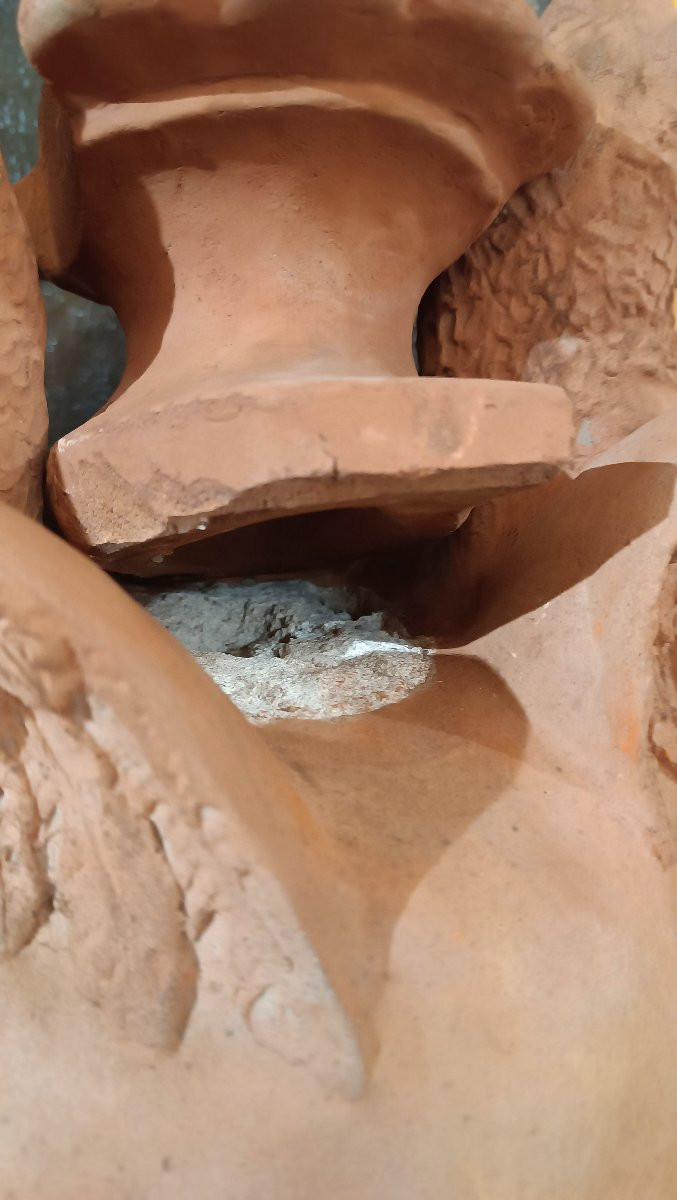 COPPIA DI VASI IN TERRACOTTA NEOCLASSICI FINE DEL XVIII SECOLO-photo-7