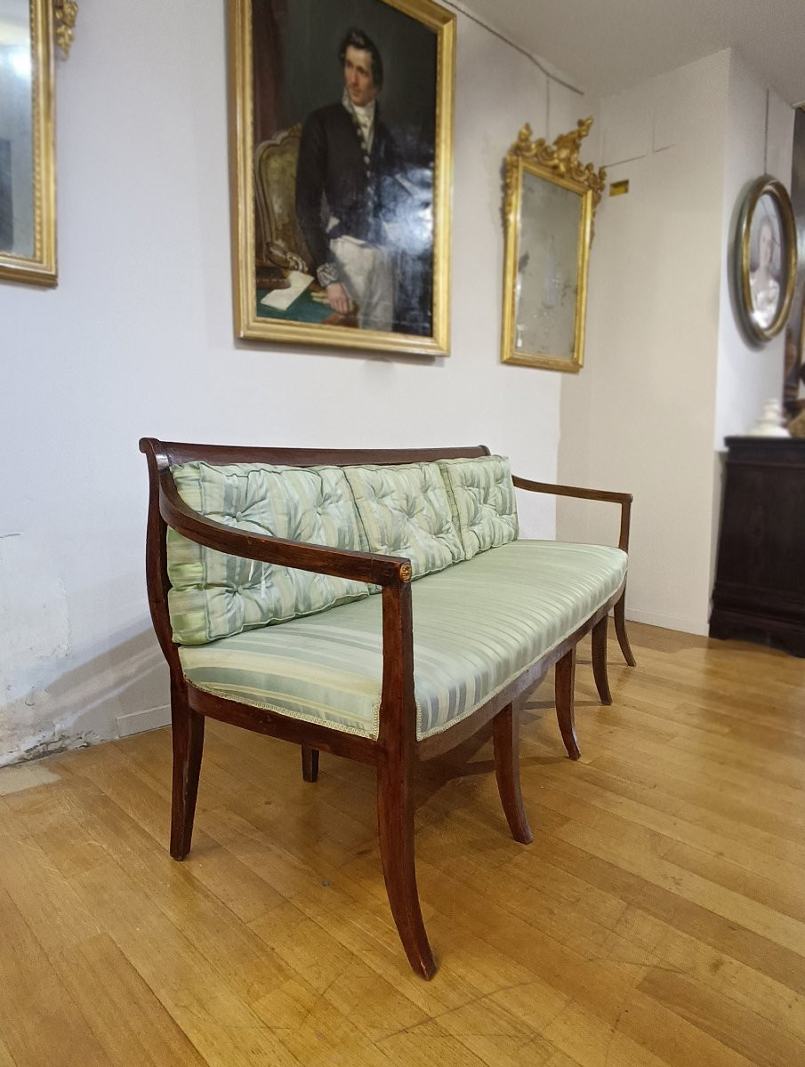 DIVANO IN NOCE NEOCLASSICO FINE DEL XVIII SECOLO-photo-2