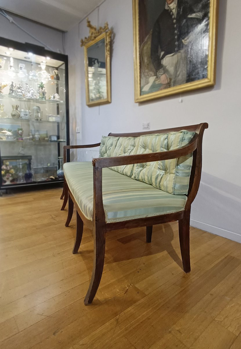 DIVANO IN NOCE NEOCLASSICO FINE DEL XVIII SECOLO-photo-3