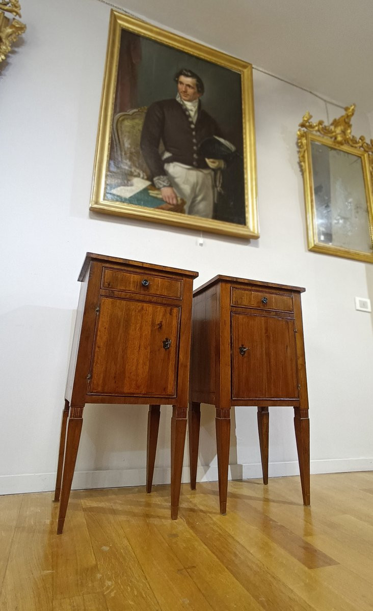 COPPIA DI COMODINI NEOCLASSICI SECONDA META’ XVIII SECOLO-photo-8