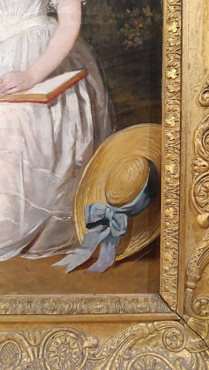 DIPINTO CON RITRATTO DI DUE FRATELLI PRIMI XIX SECOLO-photo-3