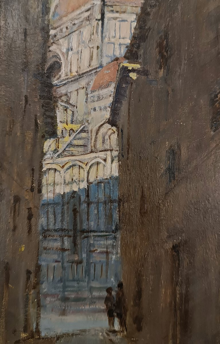 DIPINTO CON SCORCIO FIORENTINO PRIMI DEL XX SECOLO-photo-4