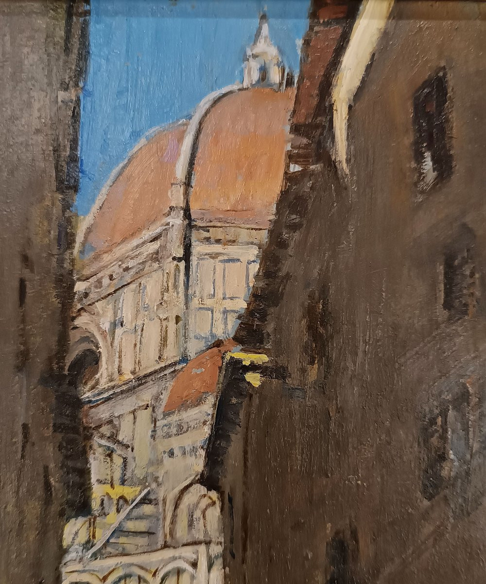 DIPINTO CON SCORCIO FIORENTINO PRIMI DEL XX SECOLO-photo-1