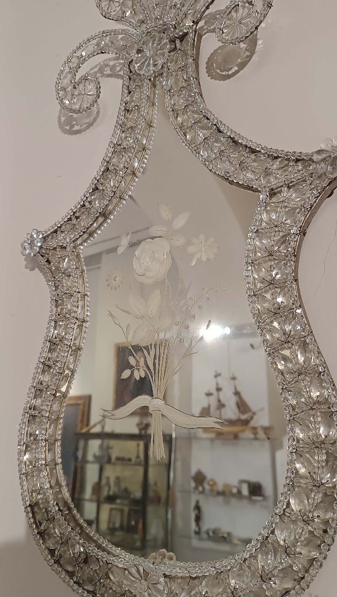COPPIA DI SPECCHIERE NEOCLASSICHE CON CRISTALLI FINE XVIII SECOLO -photo-1