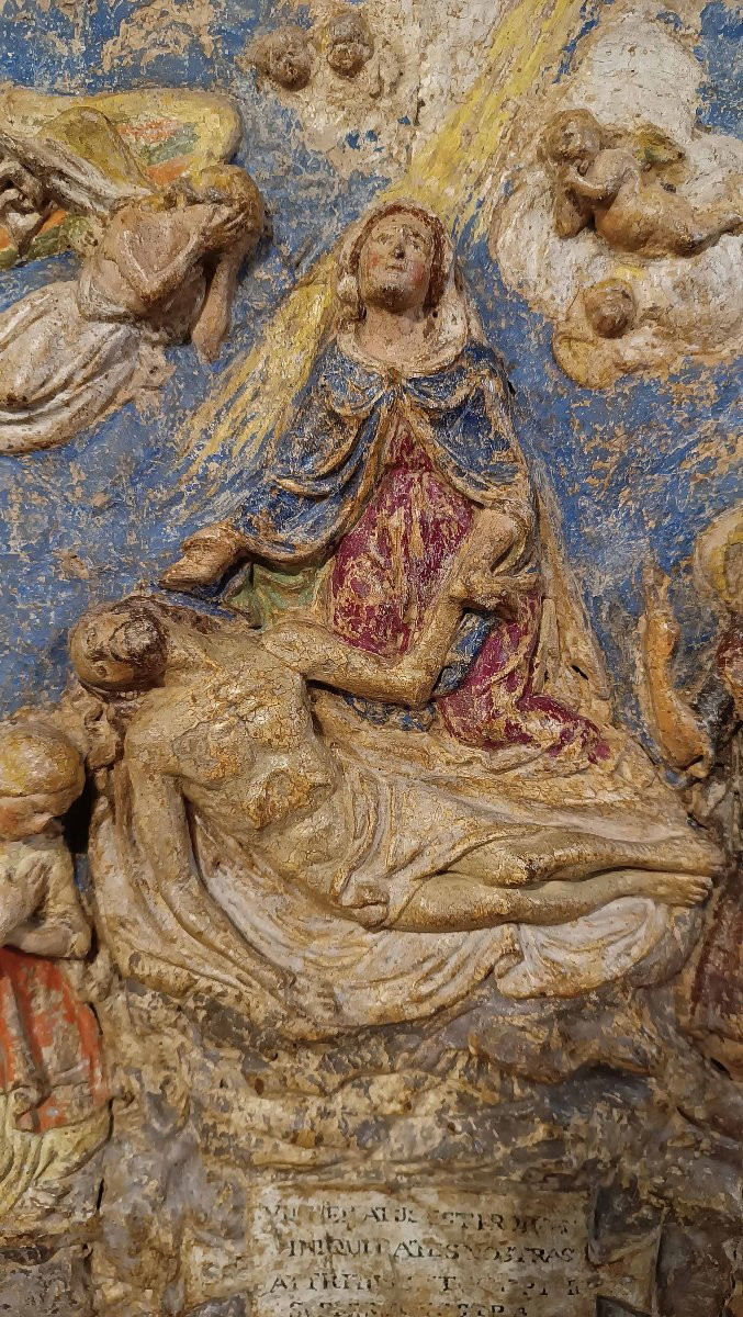 STUCCO POLICROMO RINASCIMENTALE META’ XVI SECOLO -photo-4