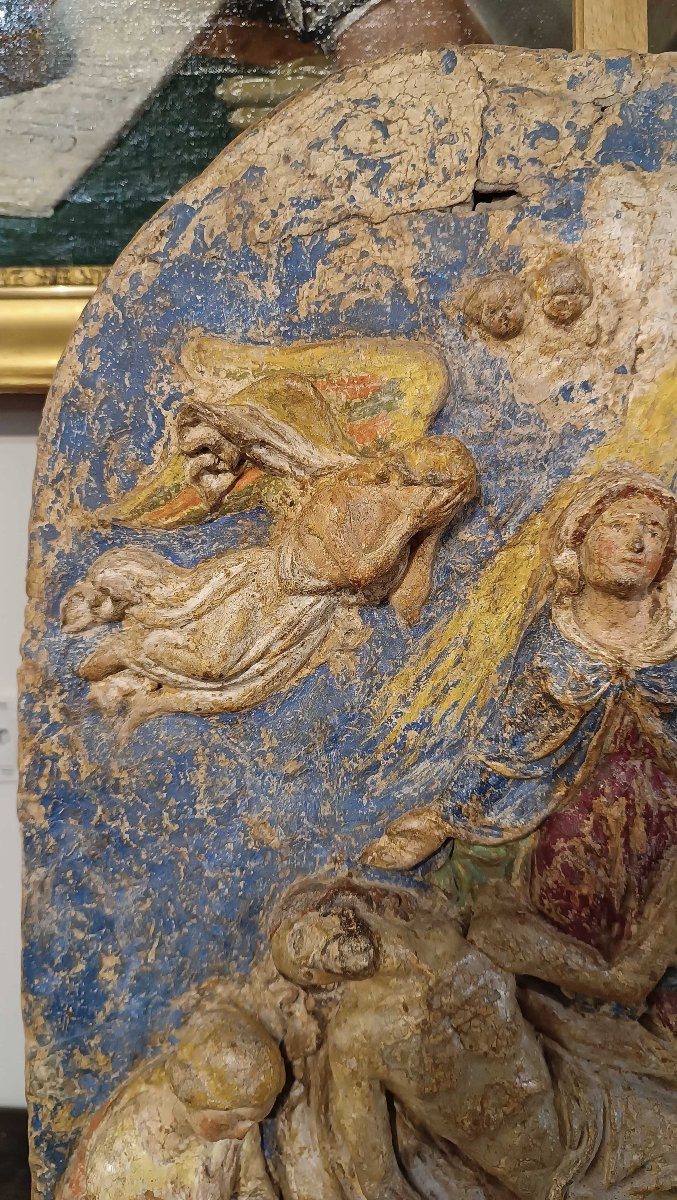 STUCCO POLICROMO RINASCIMENTALE META’ XVI SECOLO -photo-8