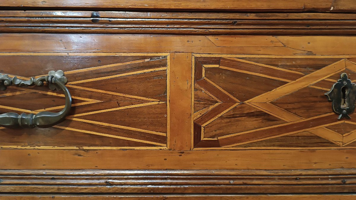 CASSETTONE IN NOCE CON INTARSI LUIGI XIV FINE DEL XVII SECOLO-photo-4