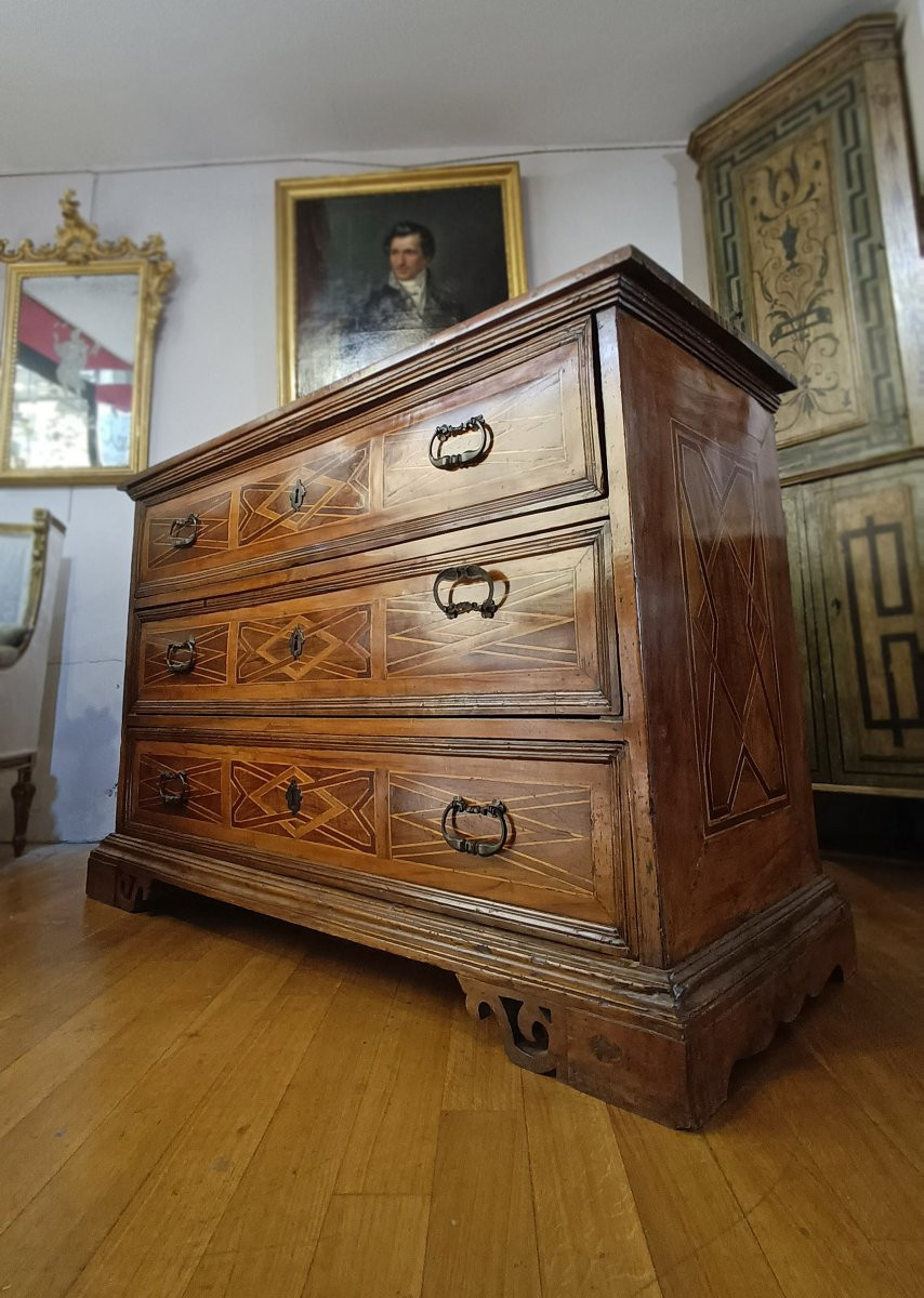 CASSETTONE IN NOCE CON INTARSI LUIGI XIV FINE DEL XVII SECOLO-photo-7