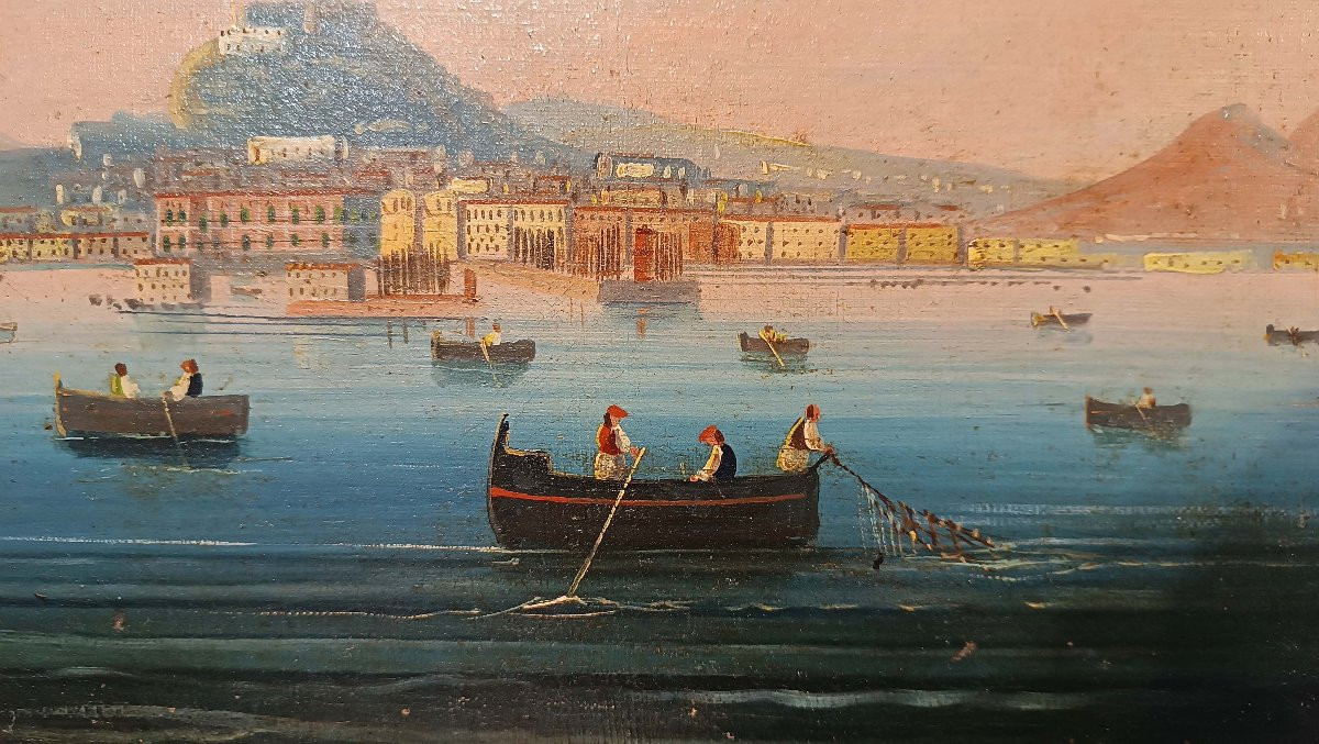 COPPIA DI DIPINTI CON GOLFO DI NAPOLI META’ XIX SECOLO-photo-2