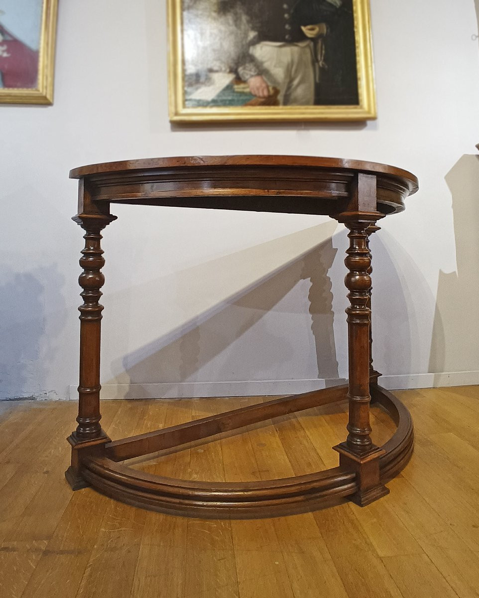 CONSOLLE A MEZZALUNA IN NOCE FINE DEL XVII SECOLO -photo-3