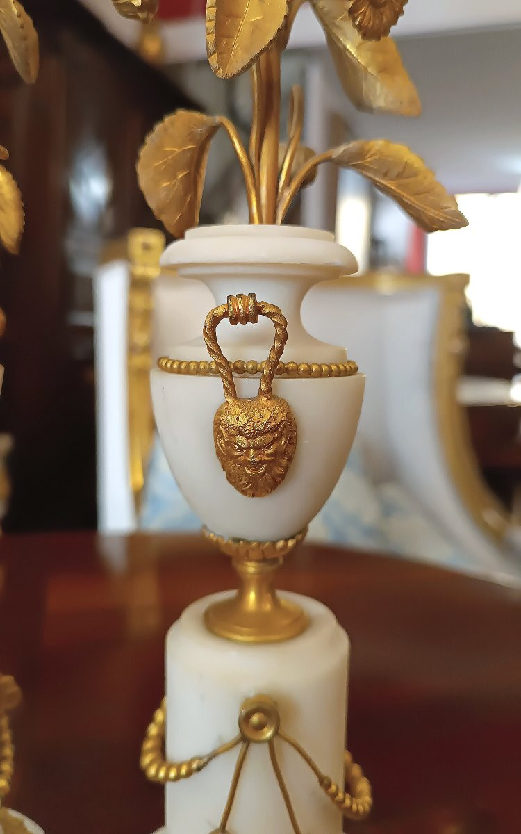 COPPIA DI CANDELIERI NEOCLASSICI FINE DEL XVIII SECOLO -photo-1